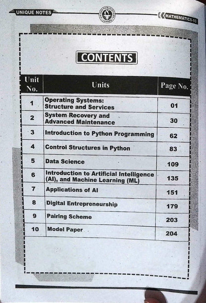 Unique Notes Computer For 10th Class Book By Abdul Manan Khurram