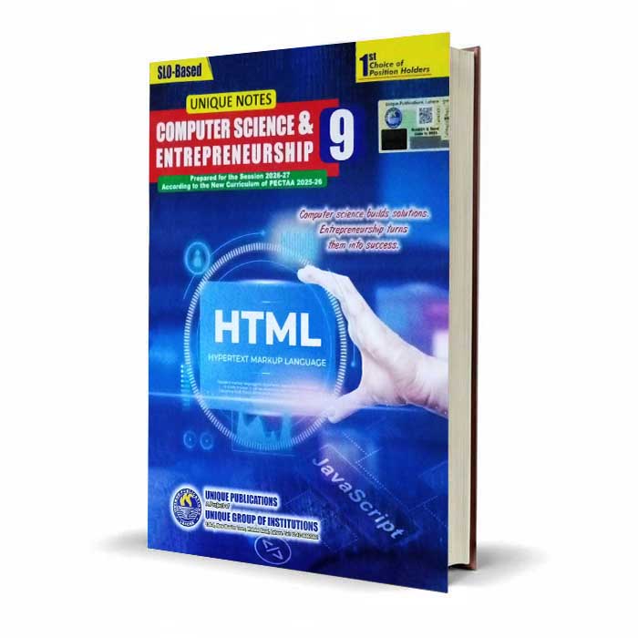 Unique Notes Computer For 9th Class Book By Unique Publications
