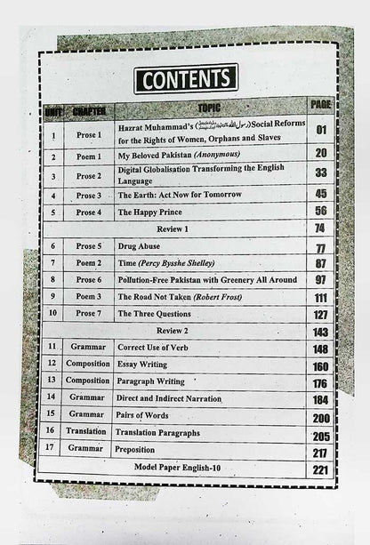 Unique Notes English Book For 10th Class By Unique Publications 2026 - MKG