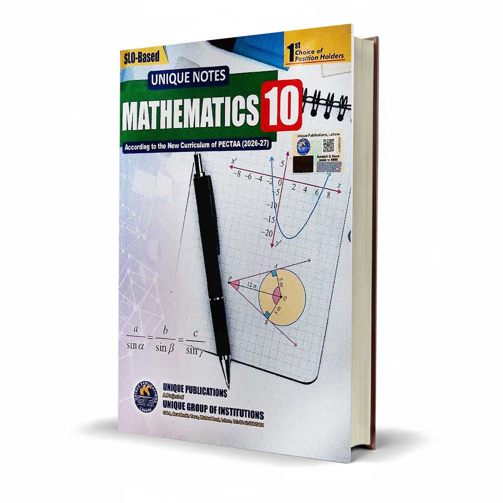 Unique Notes Mathematics Book for Class 10 According to new Board Pattern By Maryam Mirzakhani - MKG