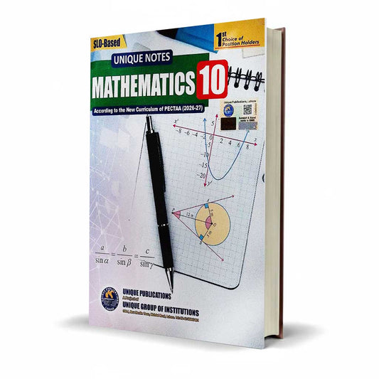Unique Notes Mathematics Book for Class 10 According to new Board Pattern By Maryam Mirzakhani - MKG