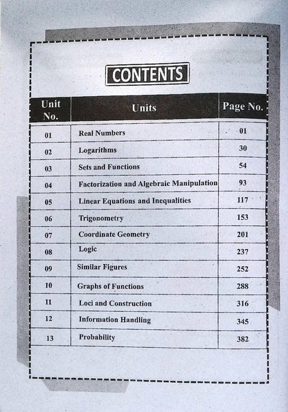 Unique Notes Mathematics Book for Class 9th, latest Edition