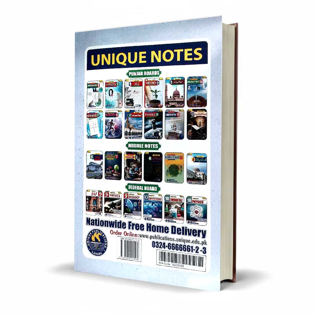 Unique Notes Riazi Class 9 Urdu Medium Punjab Board Latest Edition