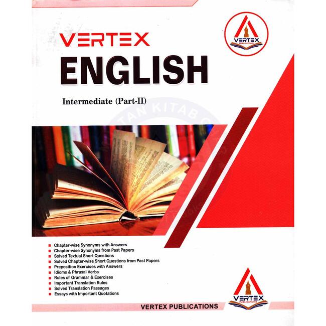 Vertex English Book for Intermediate Part 2 by Vertex Publications Multan Kitab Ghar