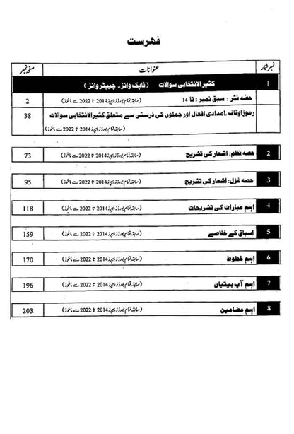 Sharrah up to date solved paper Urdu for 12 By Captain Series Multan Kitab Ghar