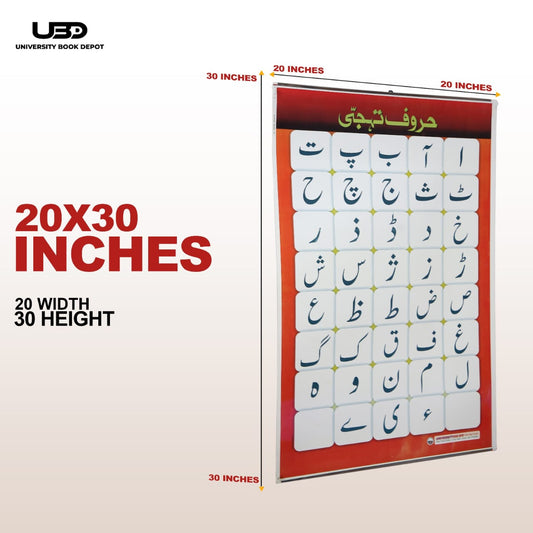Urdu Alphabet Wall Chart | Premium Urdu Haroof-e-Tahajji Chart