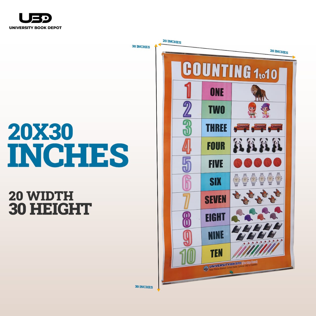 Counting 1 to 10 Wall Chart | Premium Kids Number Learning Chart