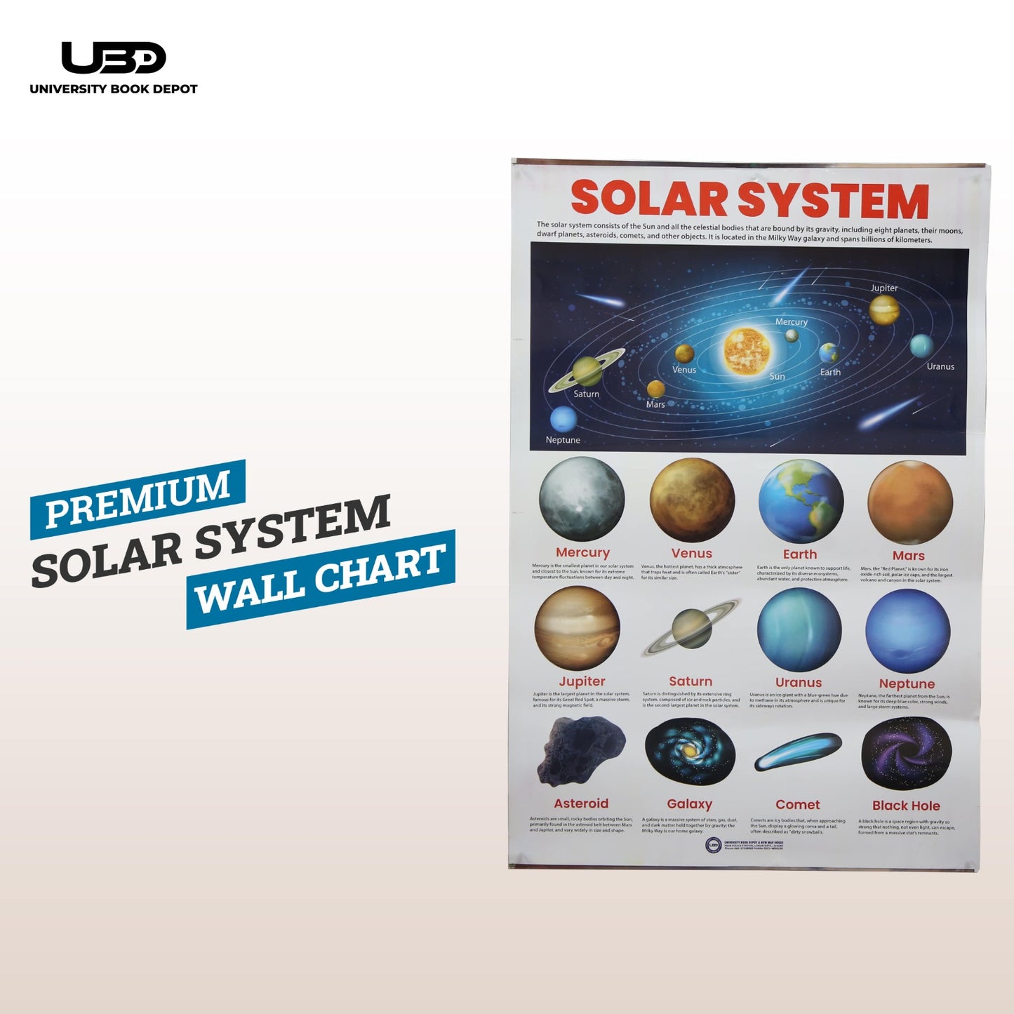 Solar System Wall Chart | Premium Kids Space Educational Poster