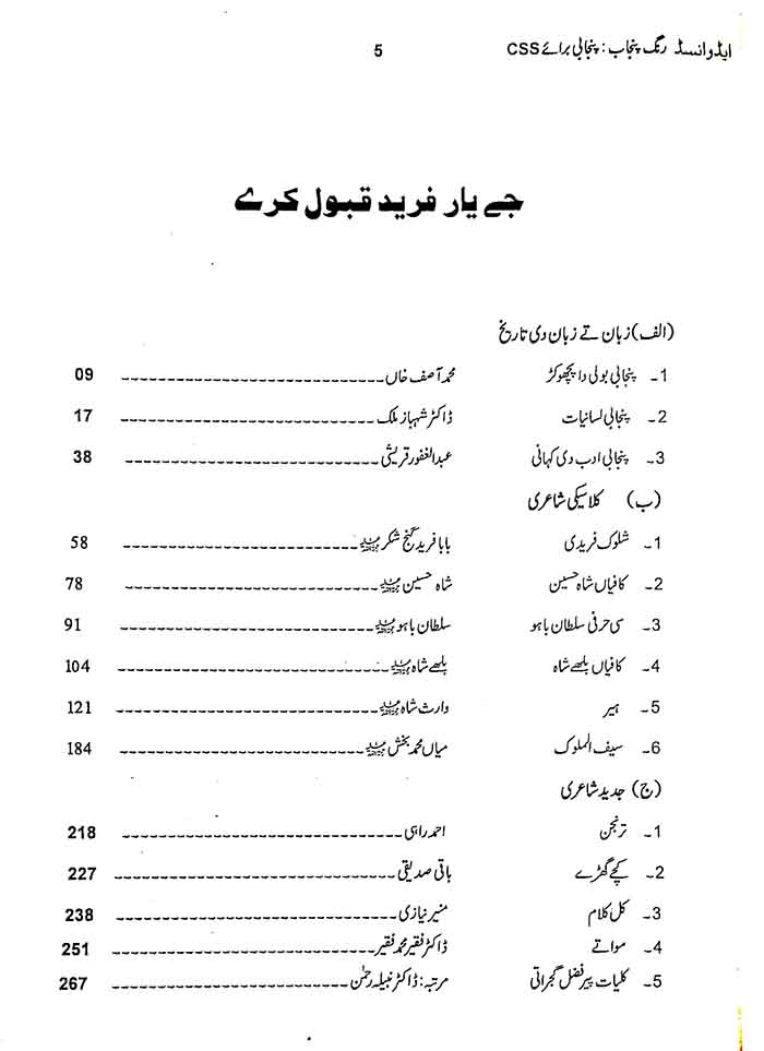 Advance Punjabi subjective and objective Book for CSS, Lecturer by Qamar Hasnain Multan Kitab Ghar