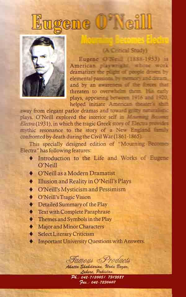 famous Mourning Becomes Electra Book by Eugene O Neill