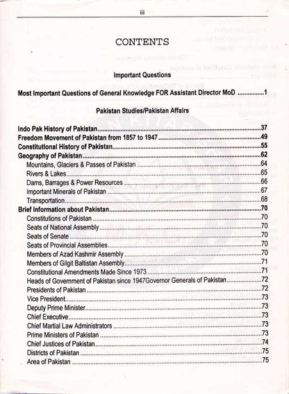 ilmi Assistant Director Ministry Of Defence Guide Book By Iffat Ashiq Multan Kitab Ghar