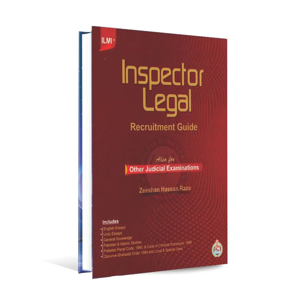 ilmi Inspector Legal Recruitment Guide Book by Zeeshan Hassan Raza Multan Kitab Ghar