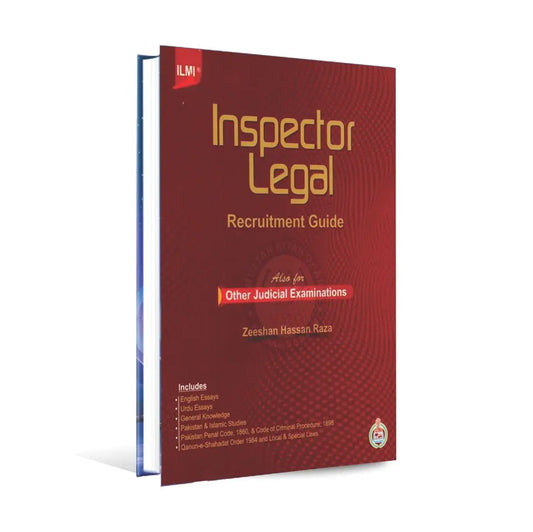 ilmi Inspector Legal Recruitment Guide Book by Zeeshan Hassan Raza Multan Kitab Ghar