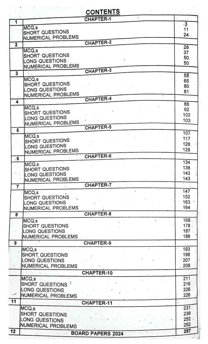 A Plus Physics Up To Date Papers for 11th Chapter Topic Wise Solved Papers 2012 to 2024 By Prof. M. Khalid Saleem Multan Kitab Ghar