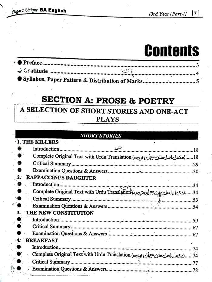 Dogar Unique B.A English Grammar and Composition Book for 3rd years part-1 By Tariq Ali Khan Multan Kitab Ghar