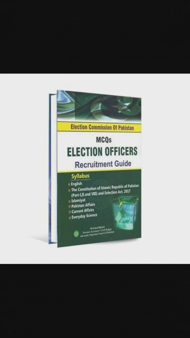 Election Commission of Pakistan MCQ Election Officer Recruitment Guide By M Sohail Bhatti - MKG