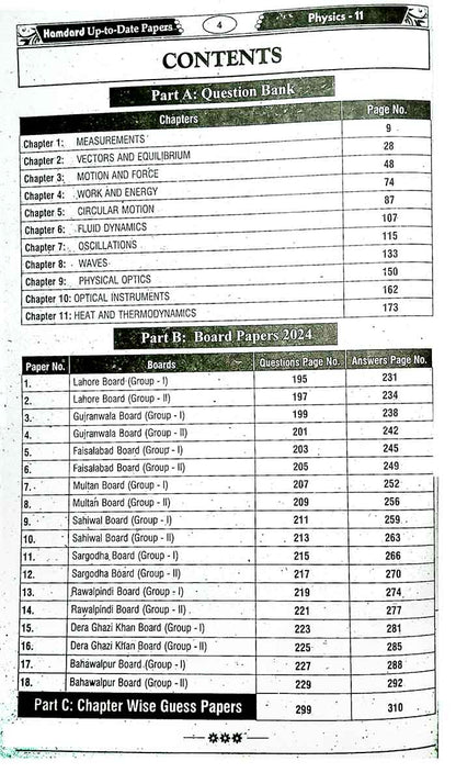 Hamdard Scholar Physics Up To Date Solved Past Papers with Questions Bank 2014-2024 for Class 11 (Intermediate Part 1) Preparation of Board Exams 2025