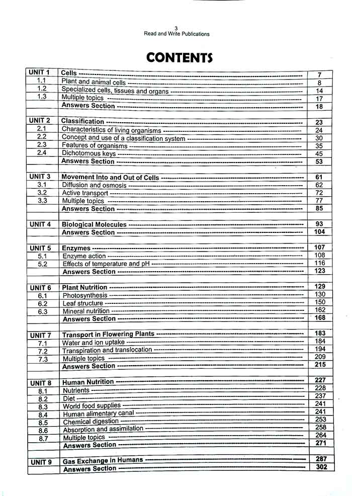 O Level Biology 5090 Paper 1[ MCQS ] Topical Solutions Book By Read Write Multan Kitab Ghar