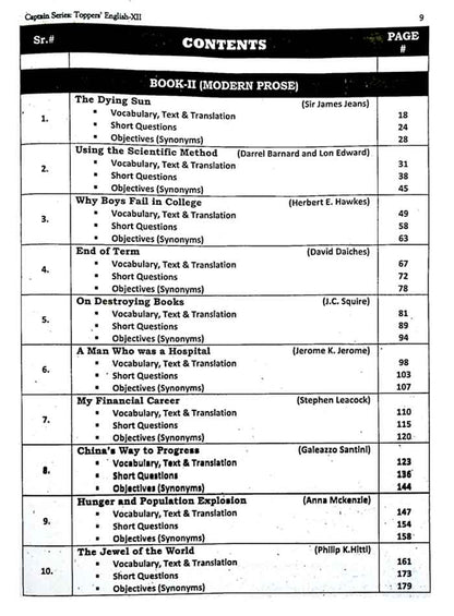 Toppers English Guide Subjective + Objective for Class 12 by captain series Captain Series